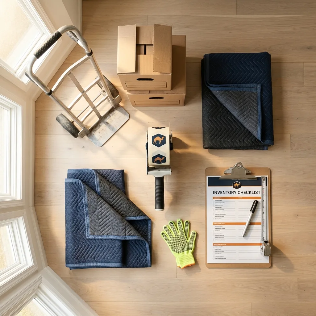 Professional moving supplies and packing materials layout for Eldorado residential relocations